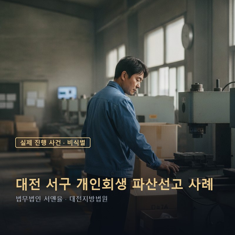 개인파산 신청자격, 사업 실패 후 회생보다 파산이 맞는 경우｜대전 30대 파산선고 사례 — 이해를 돕기 위한 연출 이미지