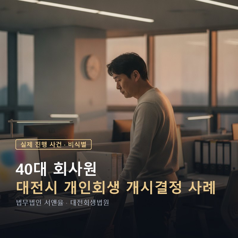 개인회생 수임료, 그 돈에는 어떤 일이 포함되나｜대전 40대 회사원 개시결정 사례 — 이해를 돕기 위한 연출 이미지