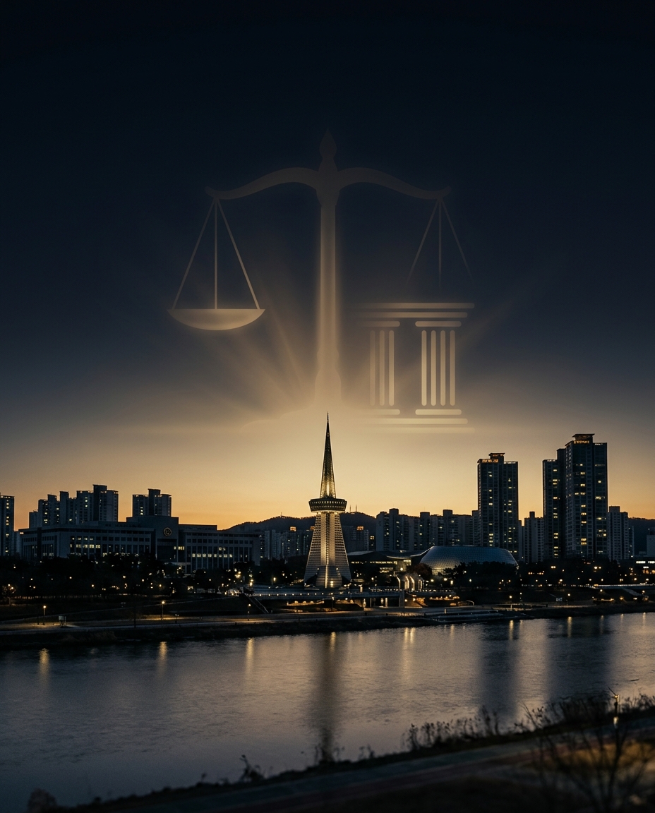 대전 한빛탑·둔산 도심과 정의의 저울 — 법으로 빚의 무게를 덜어내는 대전 개인회생